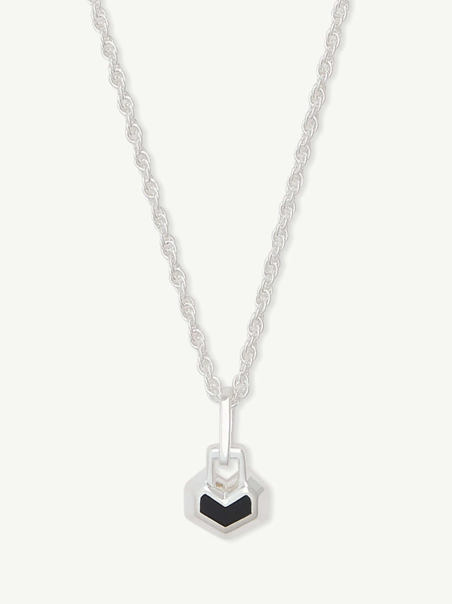 DARYL MINI NECKLACE 16" CHAIN <br> Sterling Silver - Onyx