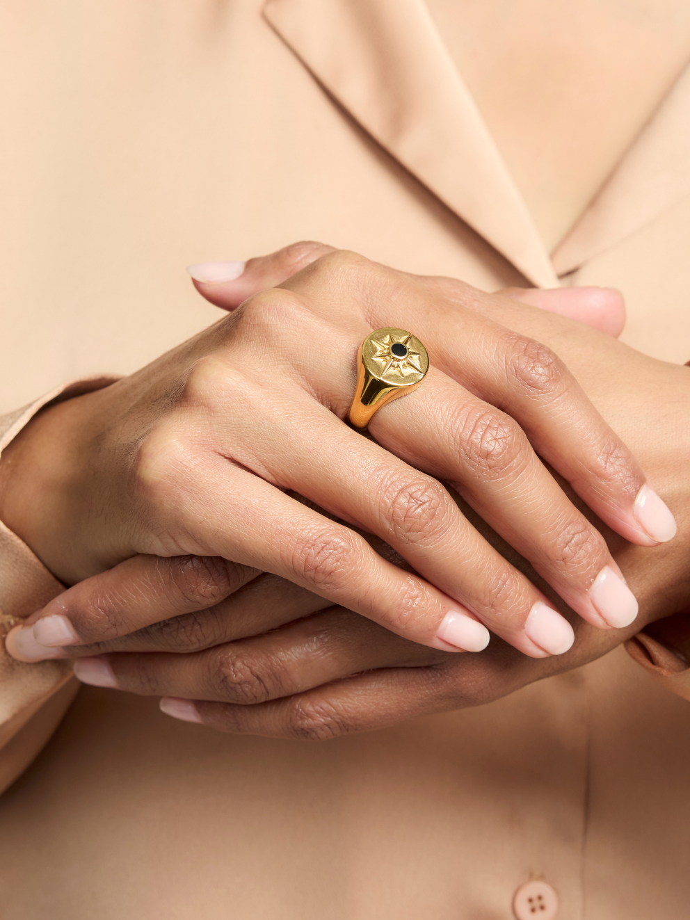 ASTRID RING <br> 18k Gold Plated - Onyx