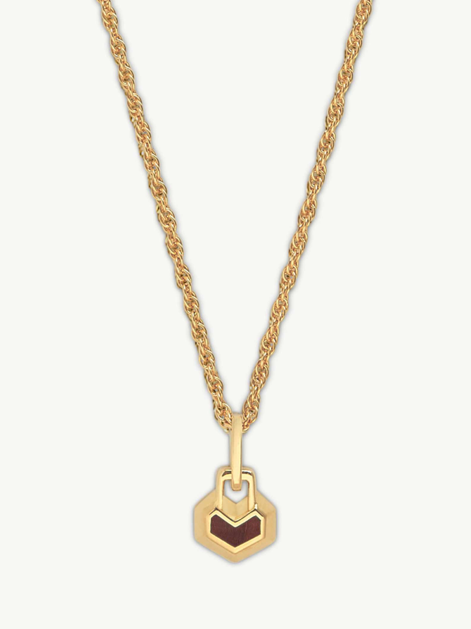 DARYL MINI NECKLACE 22" CHAIN <br> 18k Gold Plated - Red Tiger Eye
