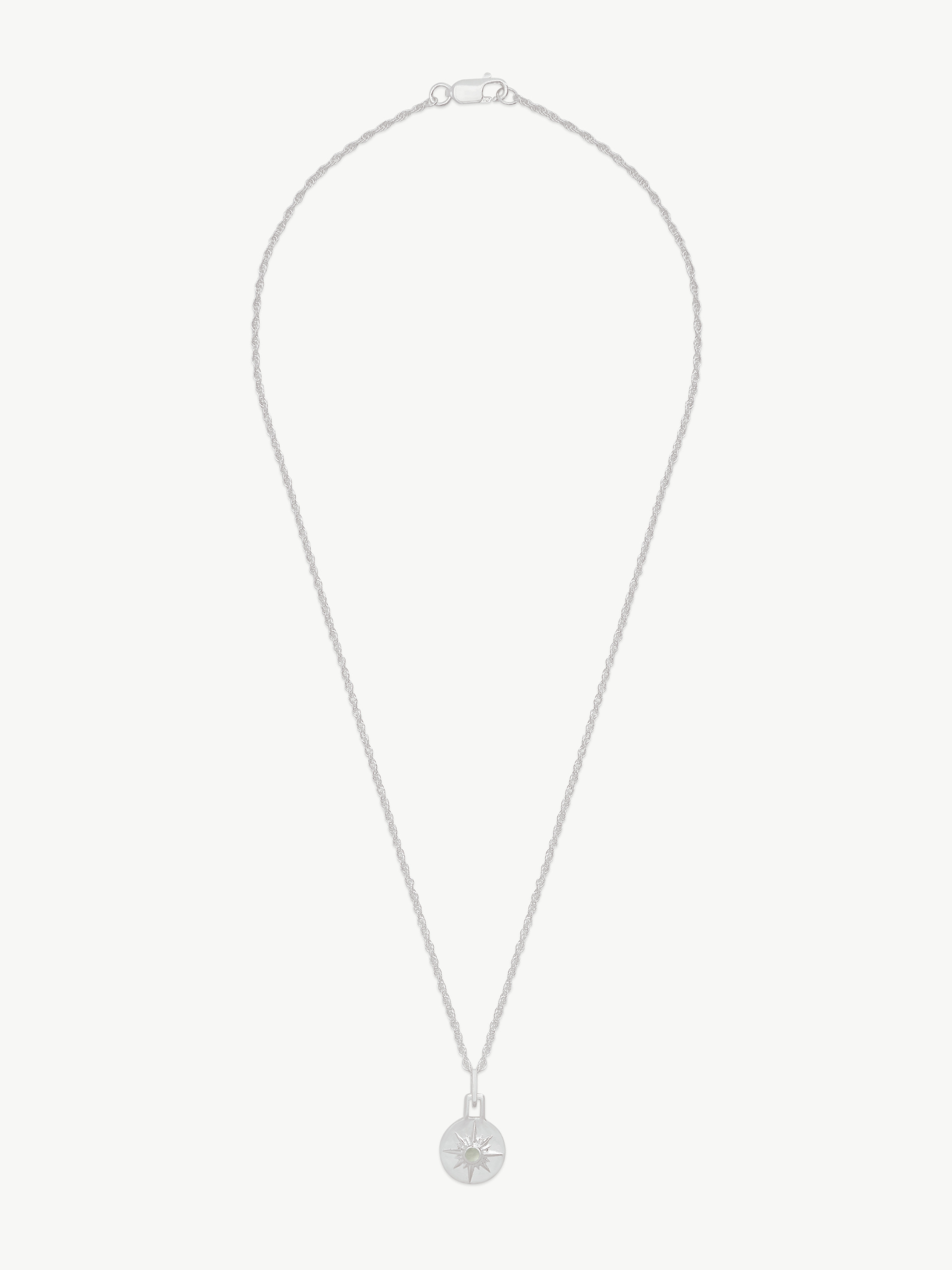 MINI ASTRID NECKLACE 16" CHAIN <br> Sterling Silver - White Mother of Pearl