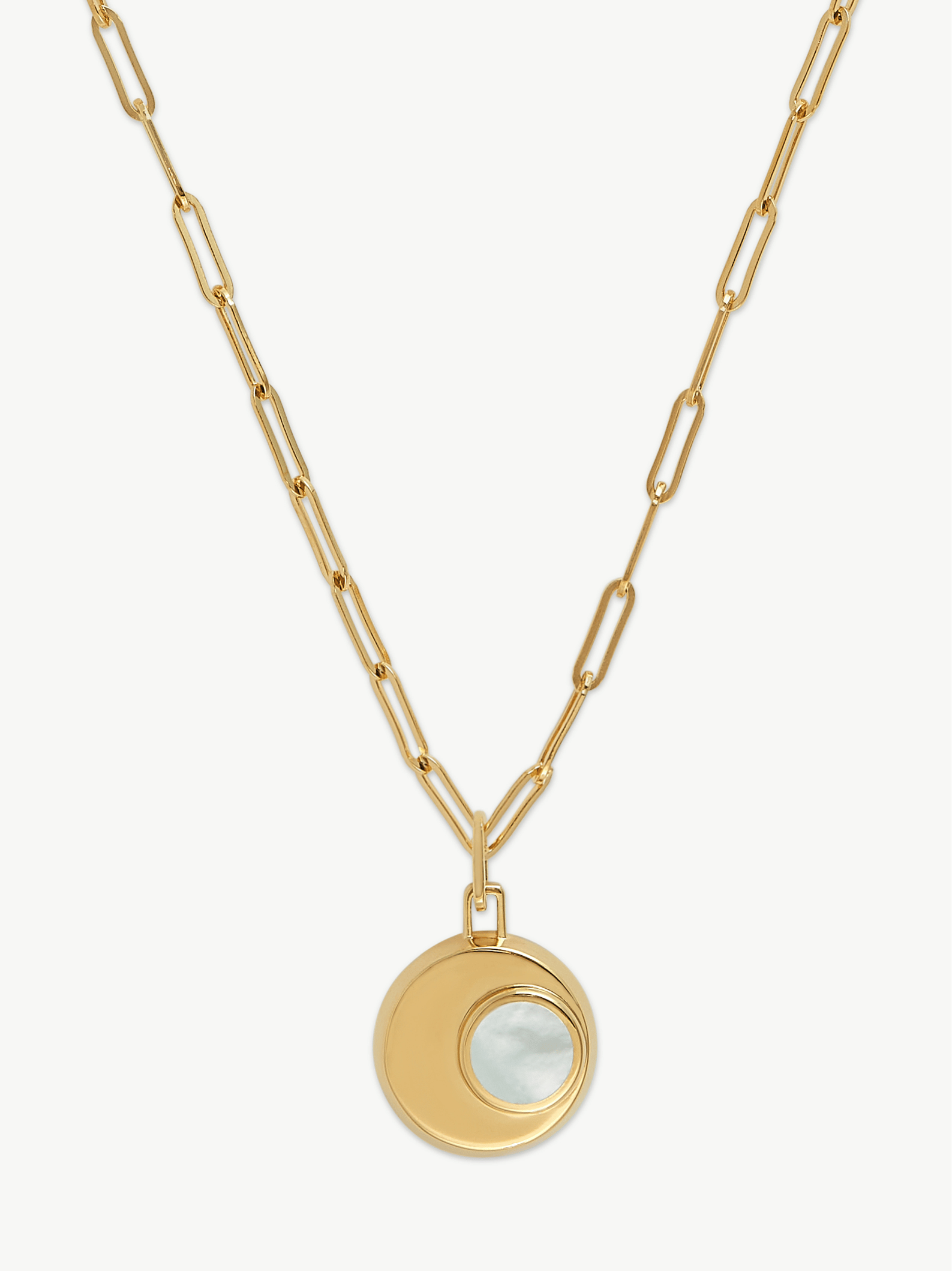 CRESSIDA NECKLACE <br> 18k Gold Plated - White Mother of Pearl