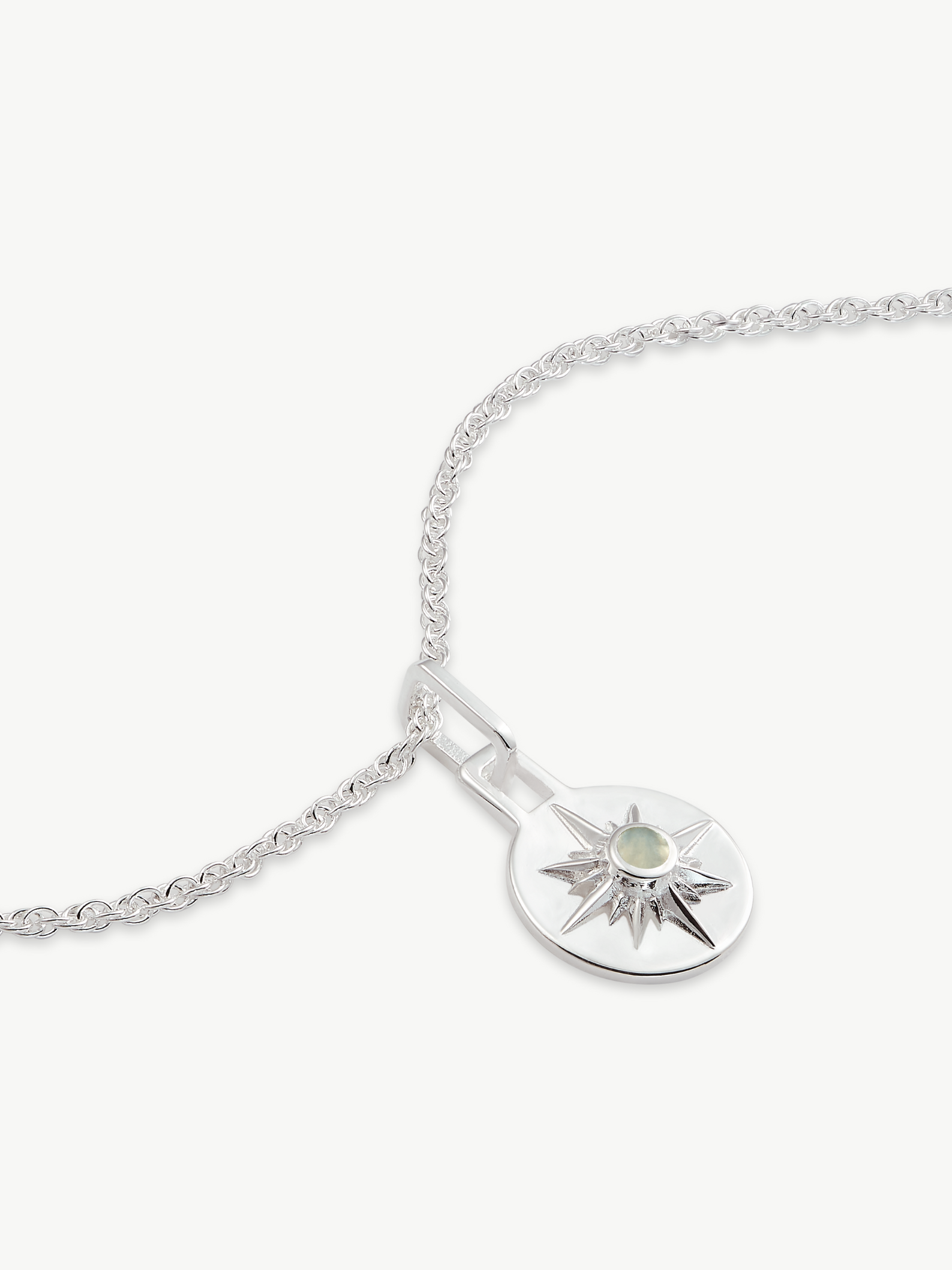 MINI ASTRID NECKLACE 16" CHAIN <br> Sterling Silver - White Mother of Pearl