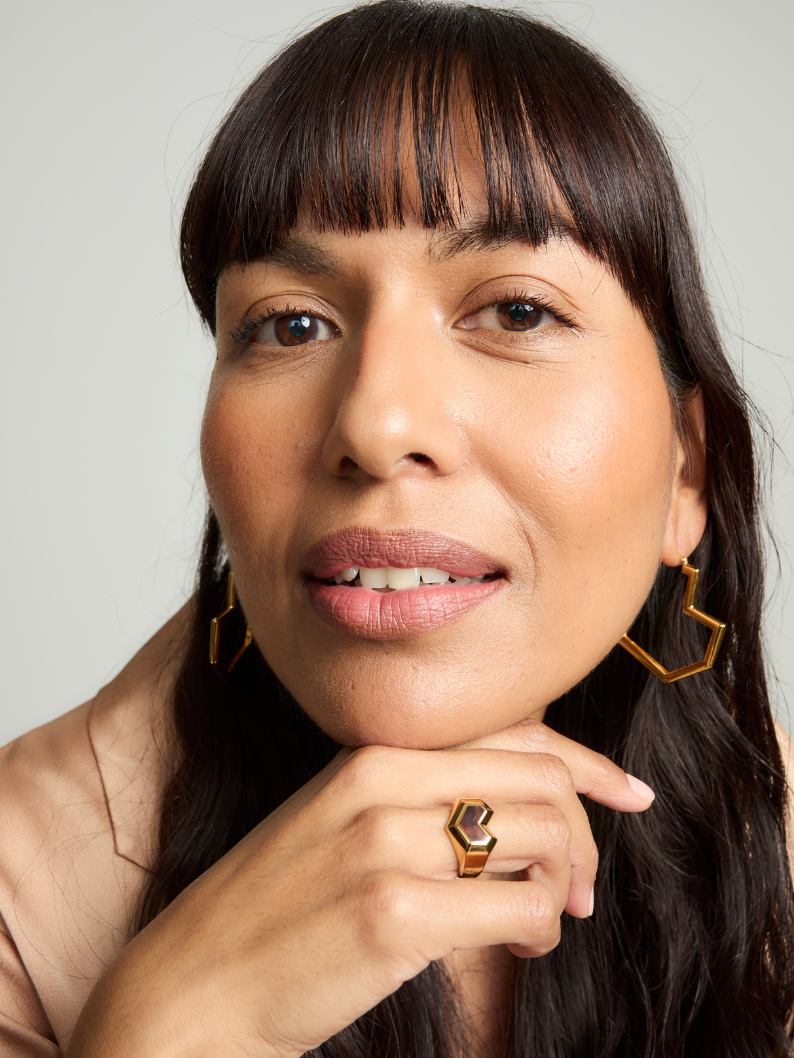 DARYL RING <br> 18k Gold Plated - Red Tiger Eye