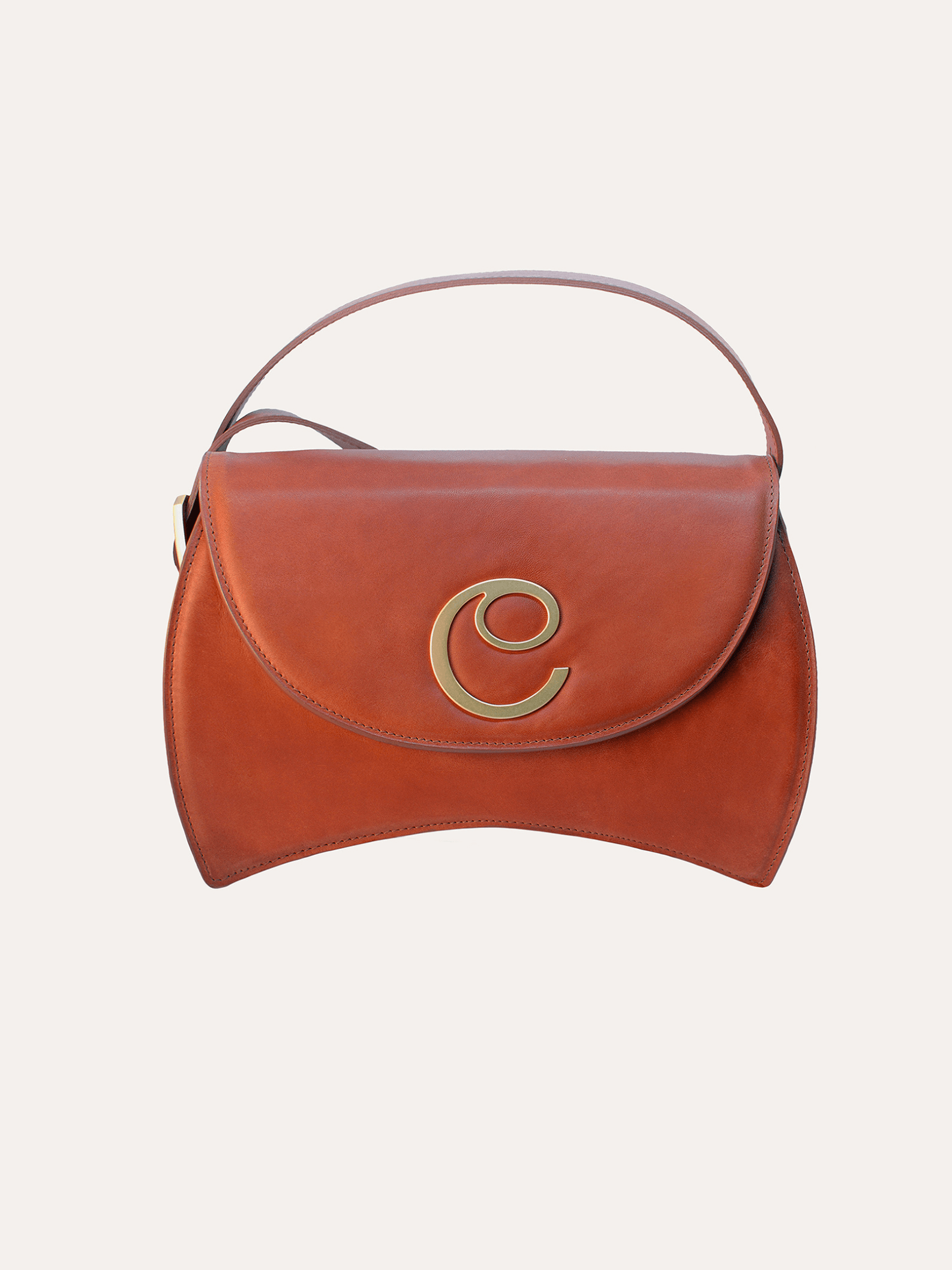DELILAH LARGE SHOULDER BAG <br> Leather - Tan