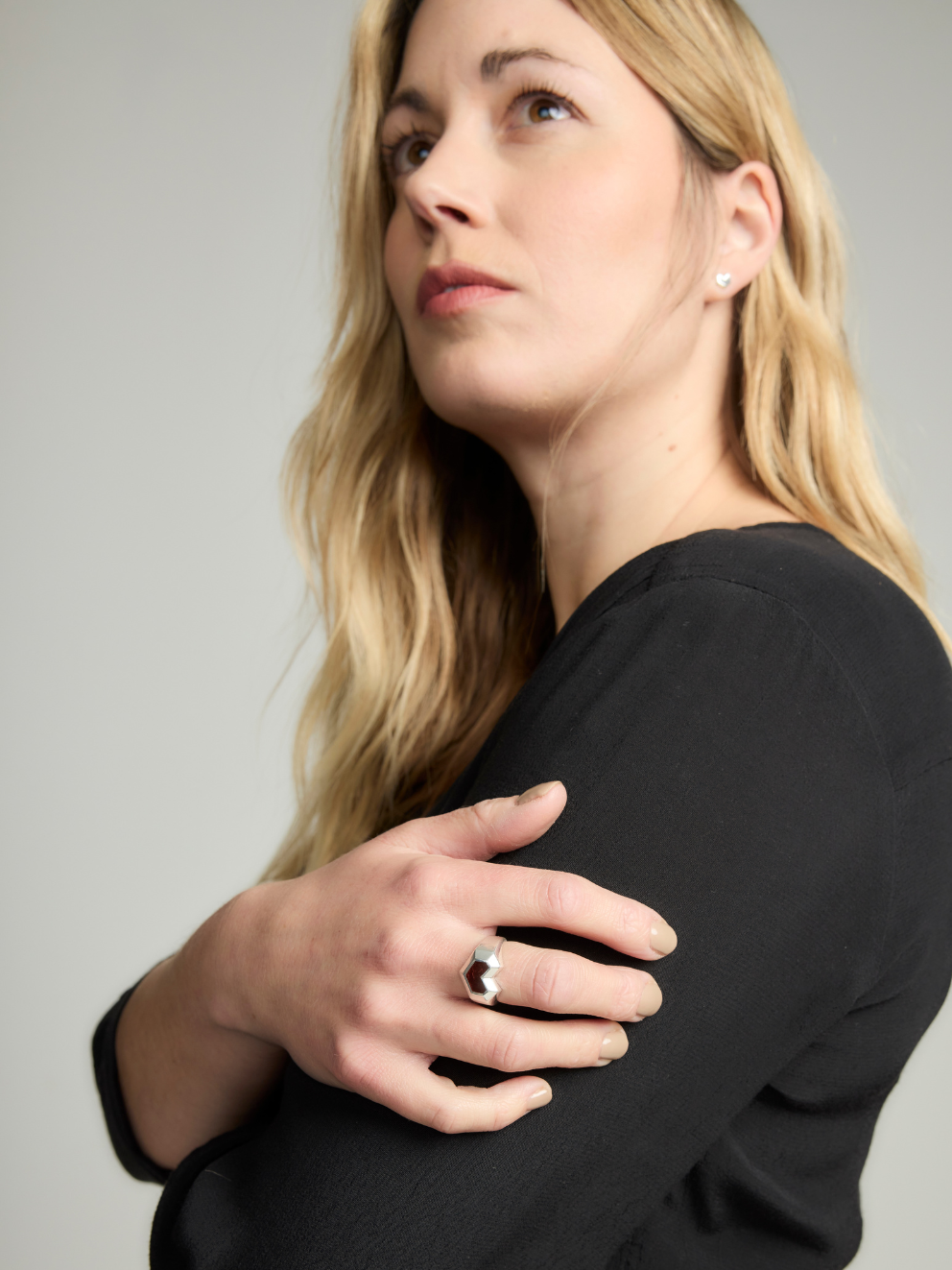 DARYL RING <br> Sterling Silver - Red Tiger Eye