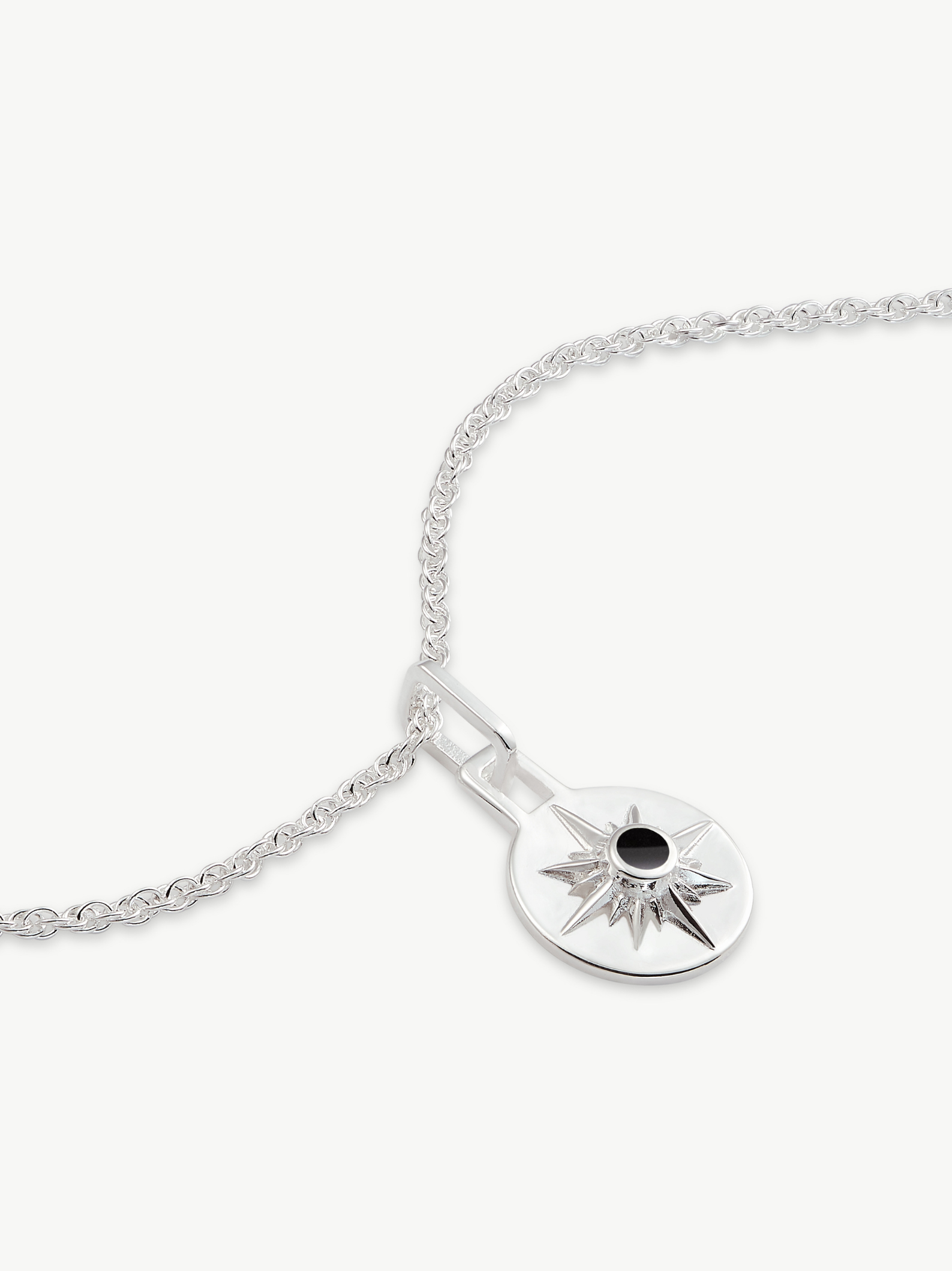 ASTRID MINI NECKLACE 16" CHAIN <br> Sterling Silver - Onyx