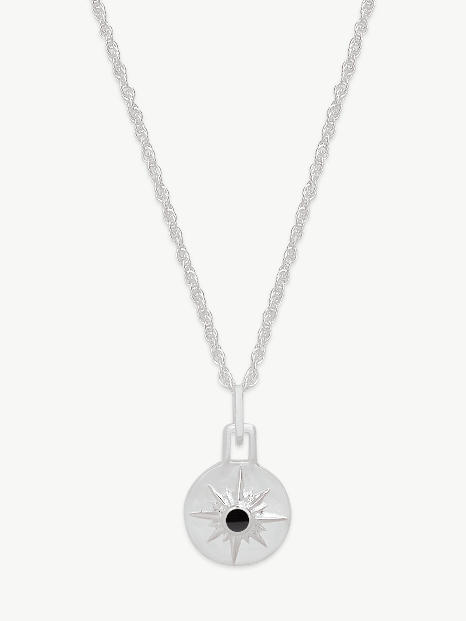 MINI ASTRID NECKLACE 16" CHAIN <br> Sterling Silver - Onyx