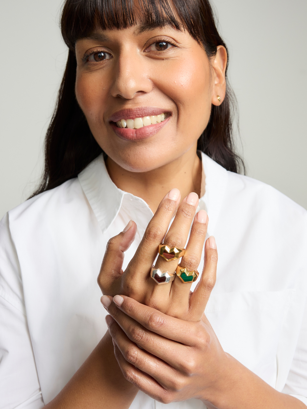 DARYL RING <br> Sterling Silver - Red Tiger Eye