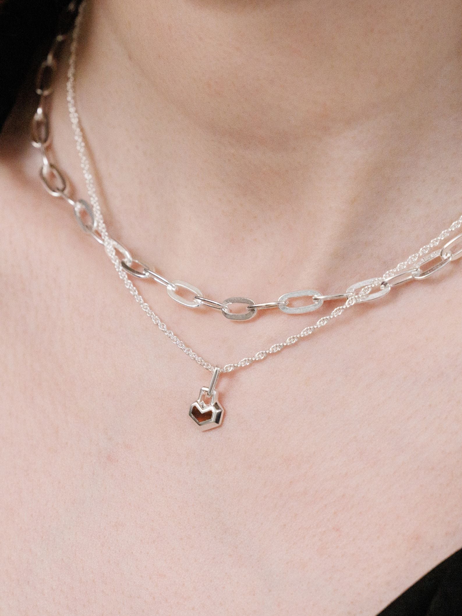 MINI DARYL NECKLACE 16" CHAIN <br> Sterling Silver - Red Tiger Eye