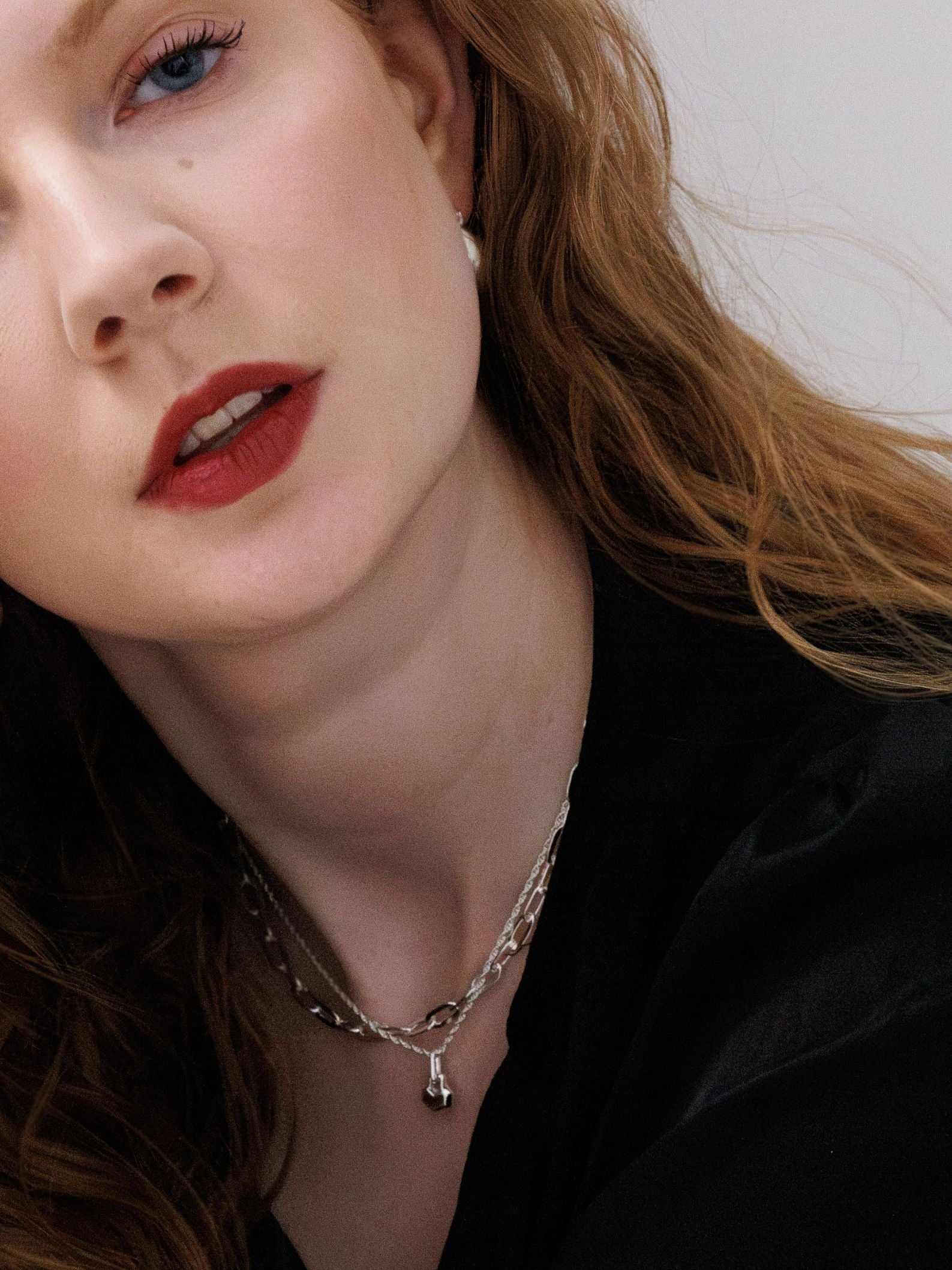 MINI DARYL NECKLACE 16" CHAIN <br> Sterling Silver - Red Tiger Eye