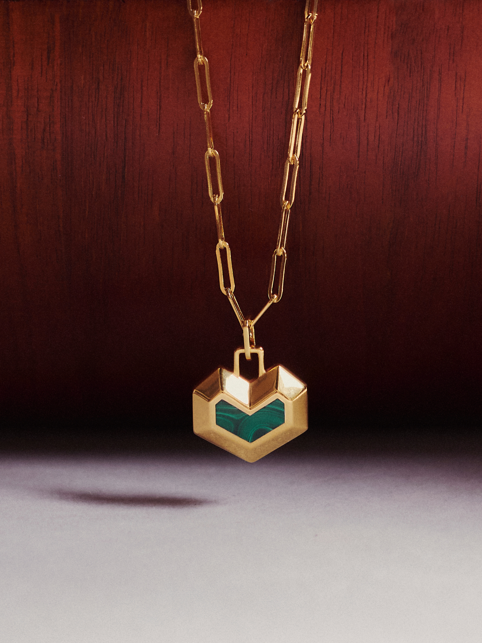 DARYL NECKLACE <br> 18k Gold Plated - Malachite