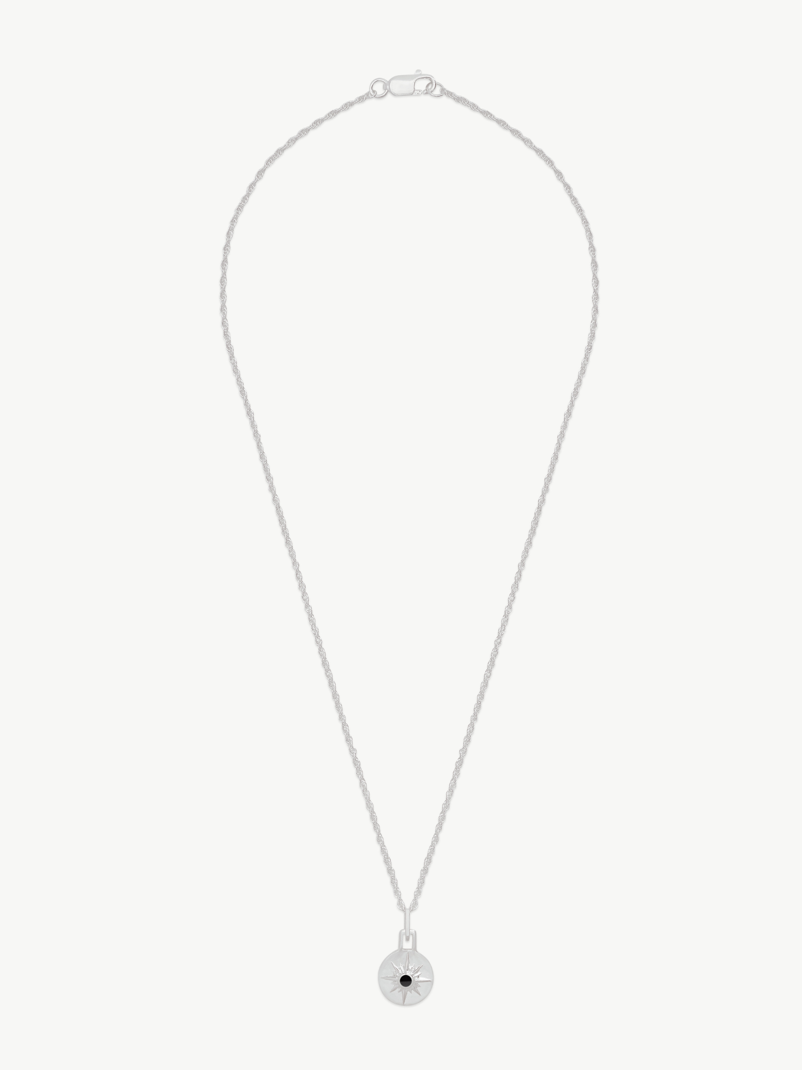 MINI ASTRID NECKLACE 16" CHAIN <br> Sterling Silver - Onyx