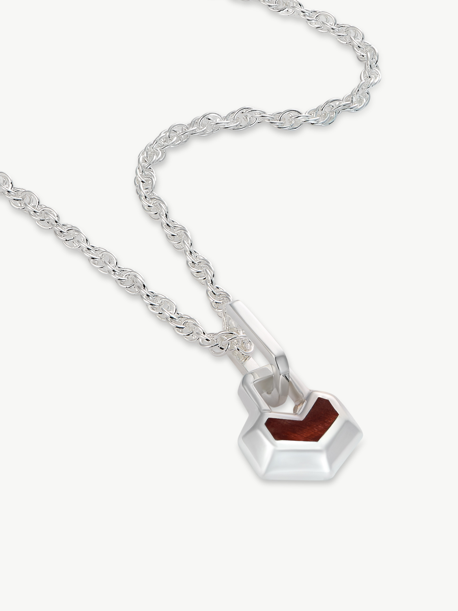 DARYL MINI NECKLACE 16" CHAIN <br> Sterling Silver - Red Tiger Eye