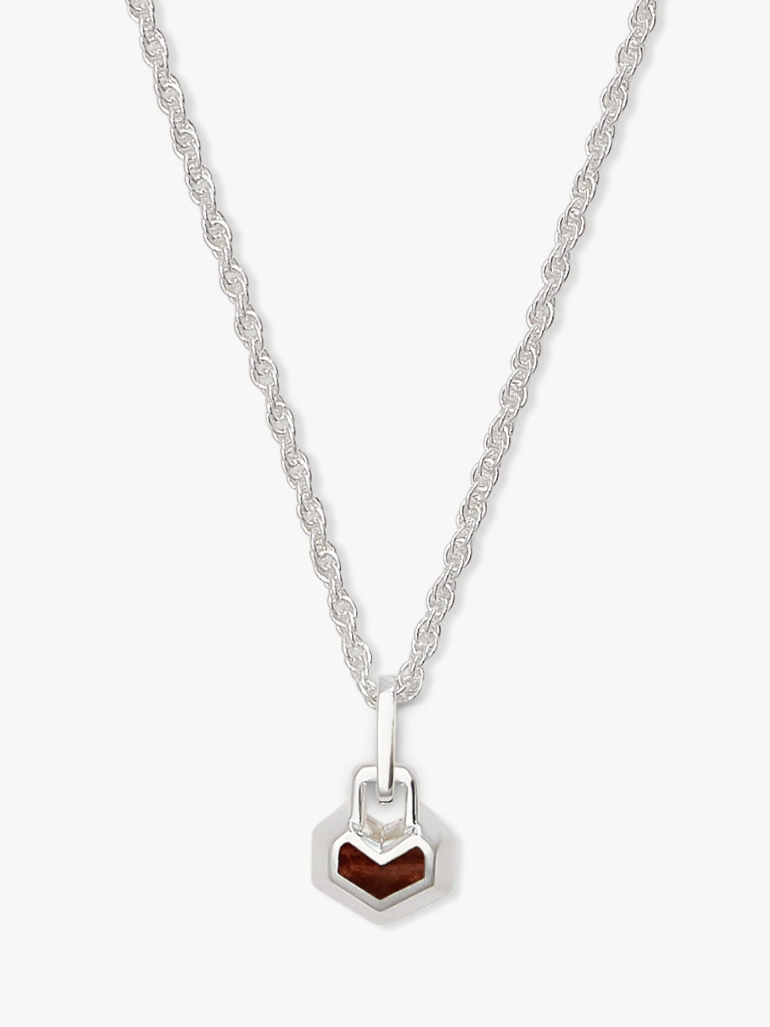 DARYL MINI NECKLACE 16" CHAIN <br> Sterling Silver - Red Tiger Eye