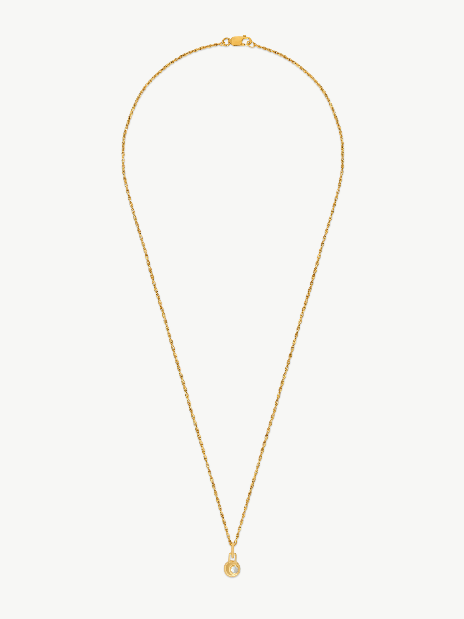 CRESSIDA MINI NECKLACE 22" CHAIN <br> 18k Gold Plated - White Mother of Pearl