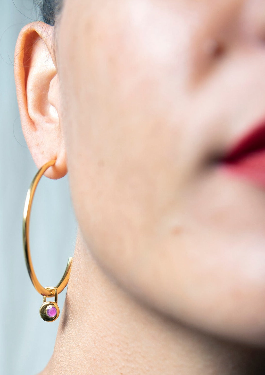 CRESSIDA moon gold hoop earrings