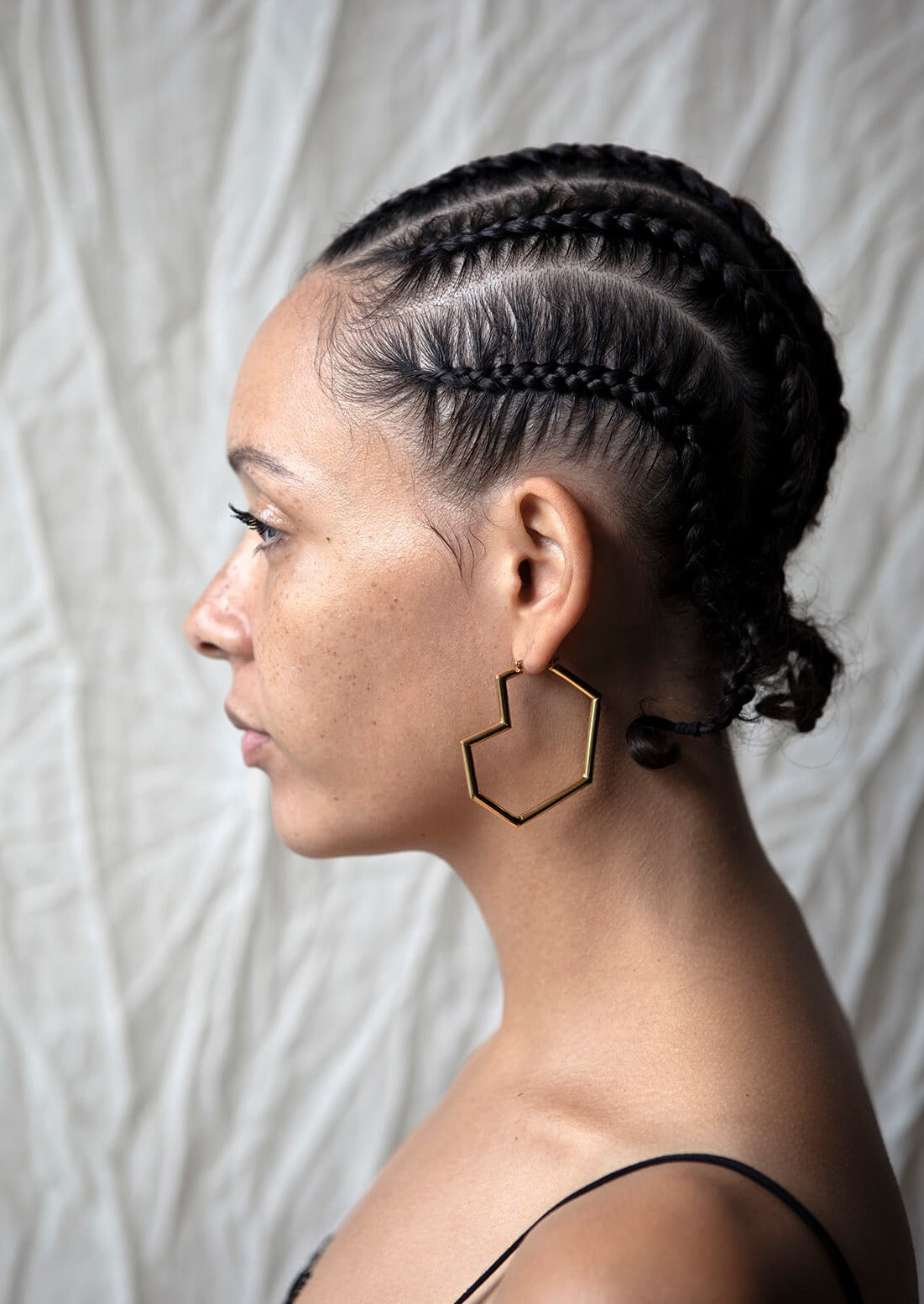 DARYL heart large gold hoop earrings