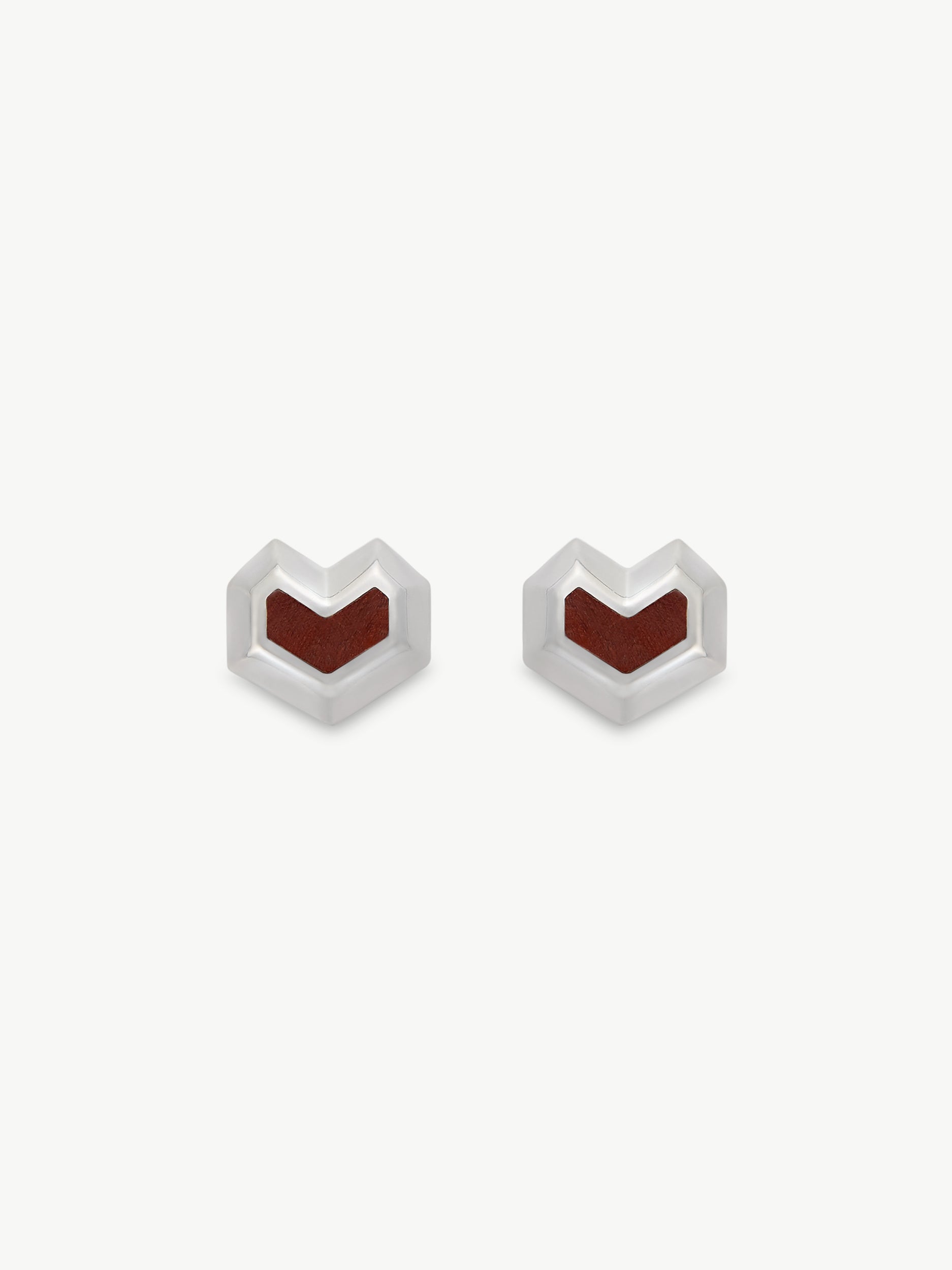 DARYL STUDS <br> Sterling Silver - Red Tiger Eye