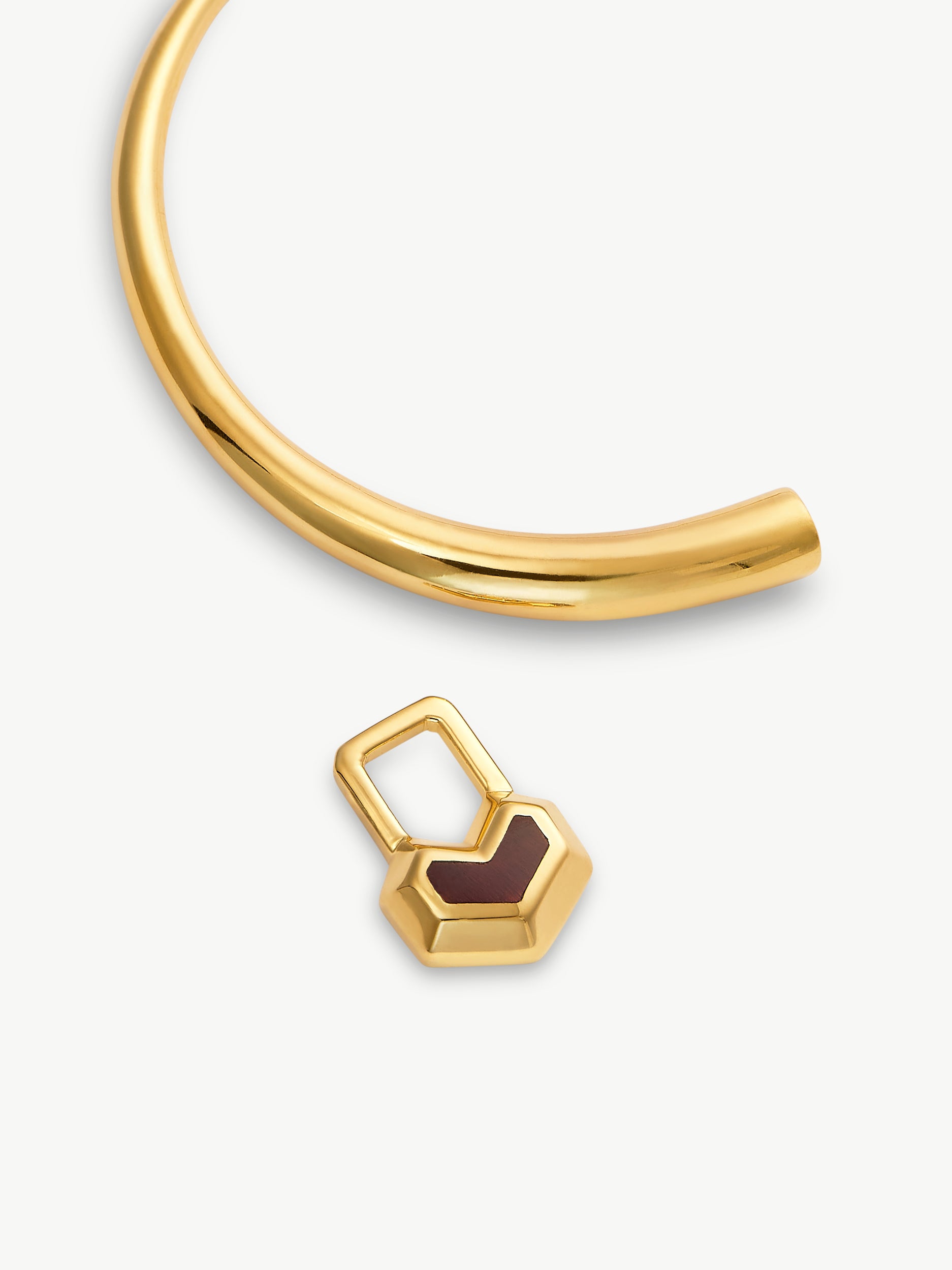 DARYL CHARM SMALL HOOPS <br> 18k Gold Plated - Red Tiger Eye
