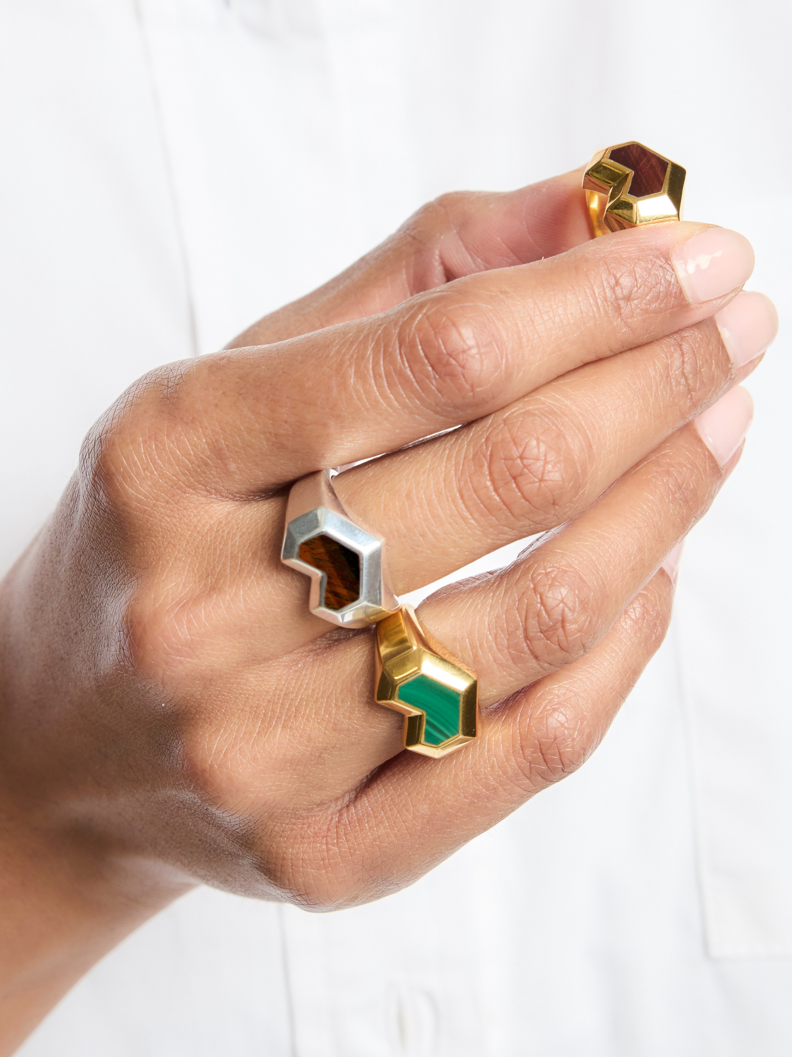 DARYL RING <br> Sterling Silver - Red Tiger Eye