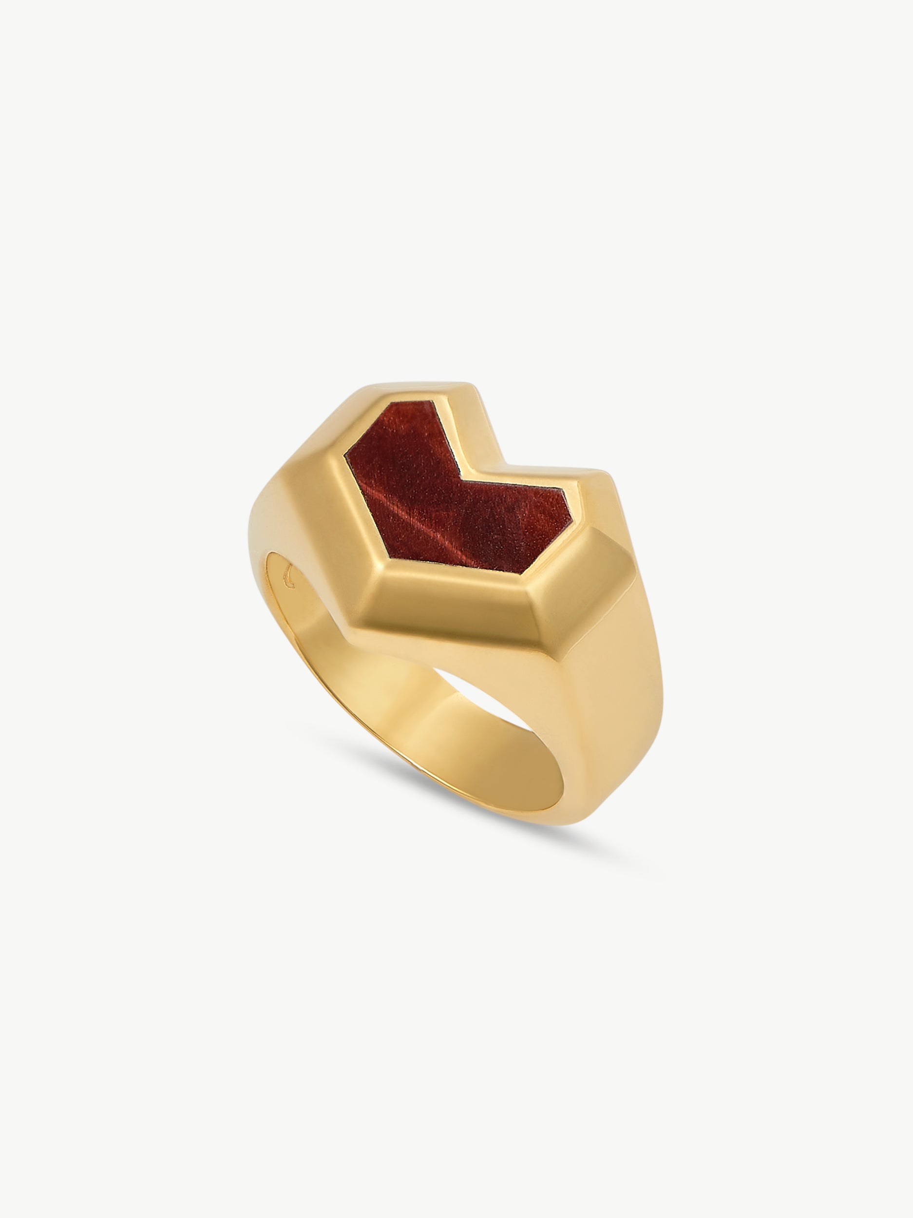 DARYL RING <br> 18k Gold Plated - Red Tiger Eye