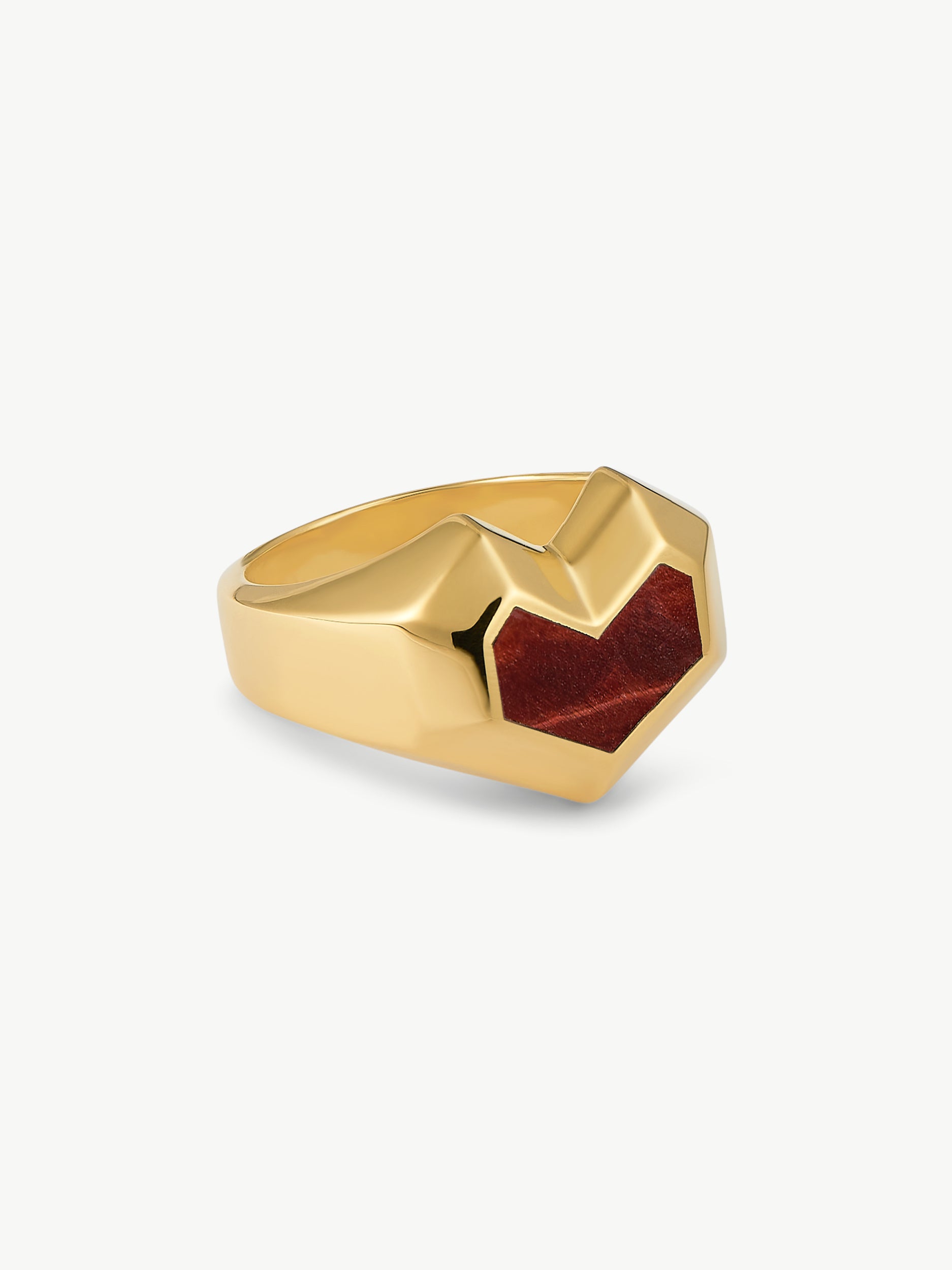 DARYL RING <br> 18k Gold Plated - Red Tiger Eye