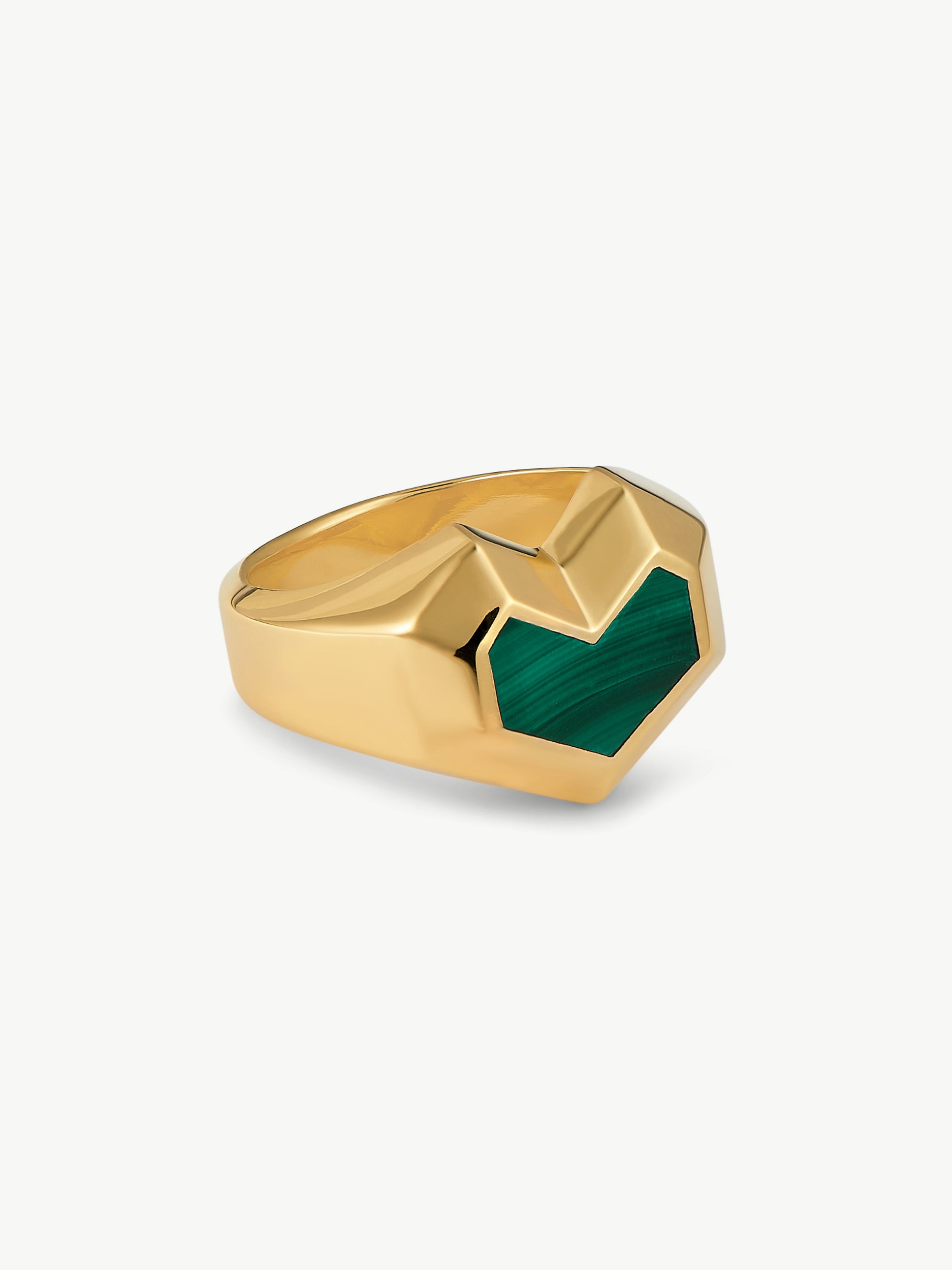 DARYL RING <br> 18k Gold Plated - Malachite
