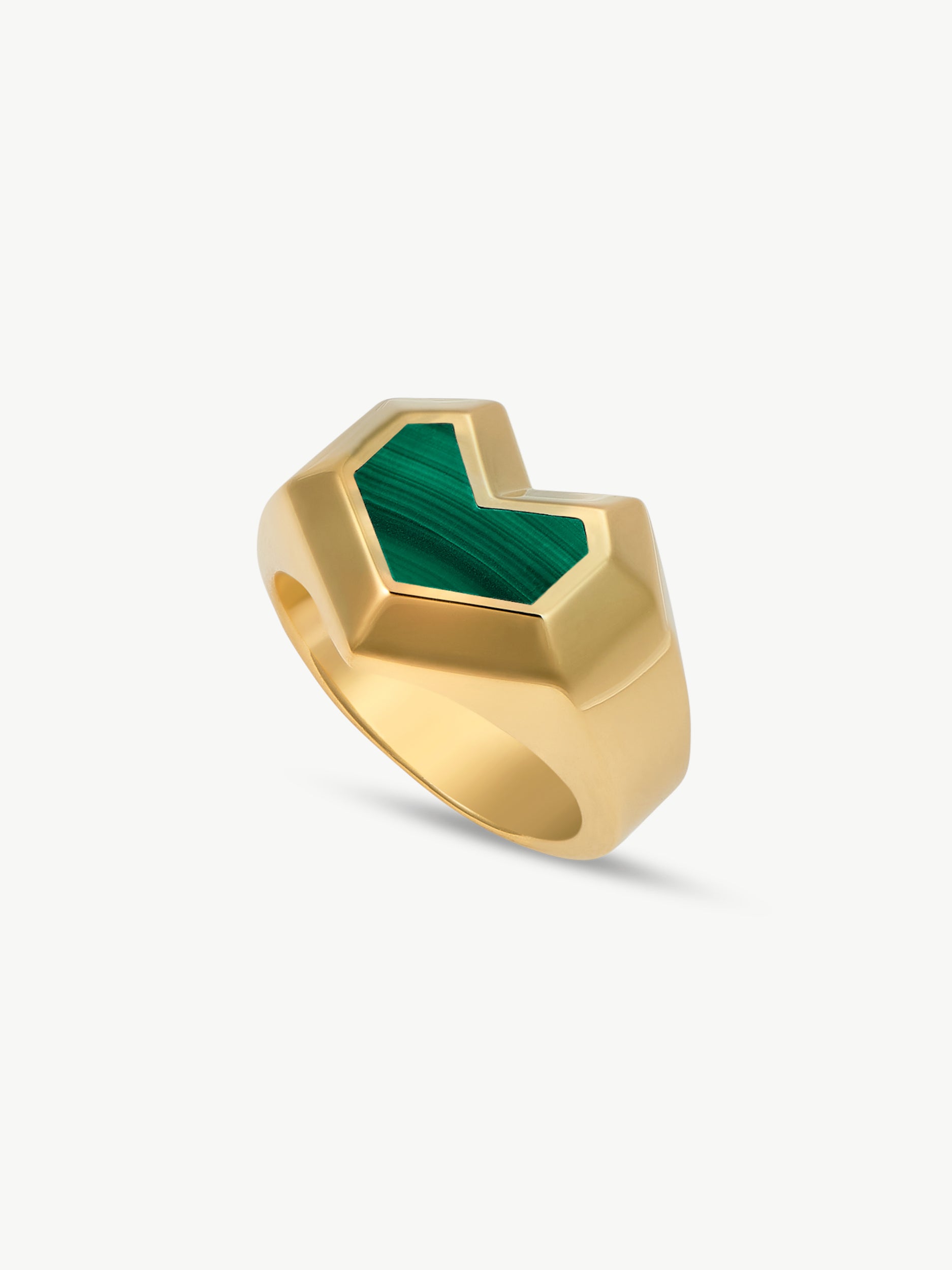 DARYL RING <br> 18k Gold Plated - Malachite
