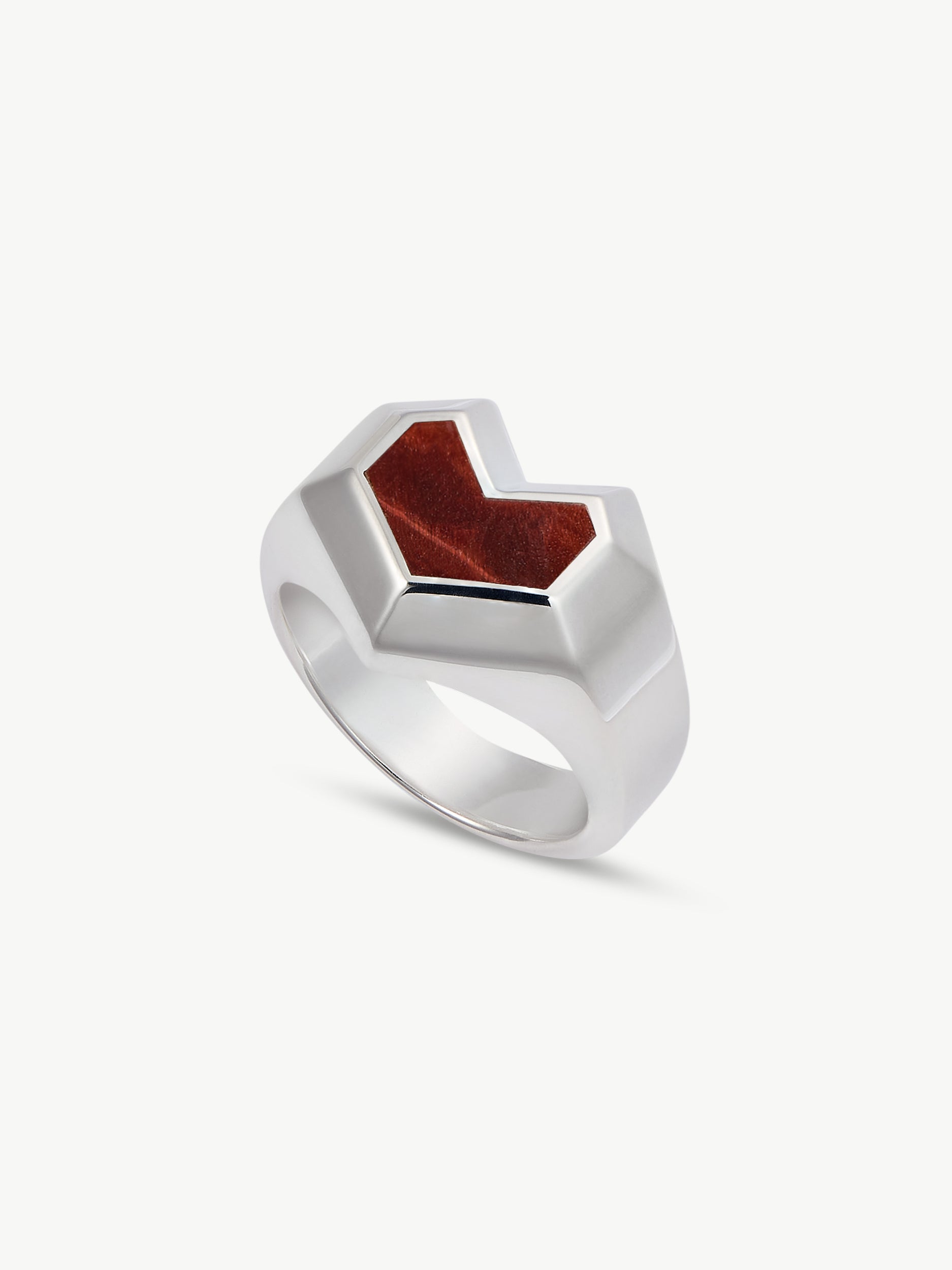 DARYL RING <br> Sterling Silver - Red Tiger Eye