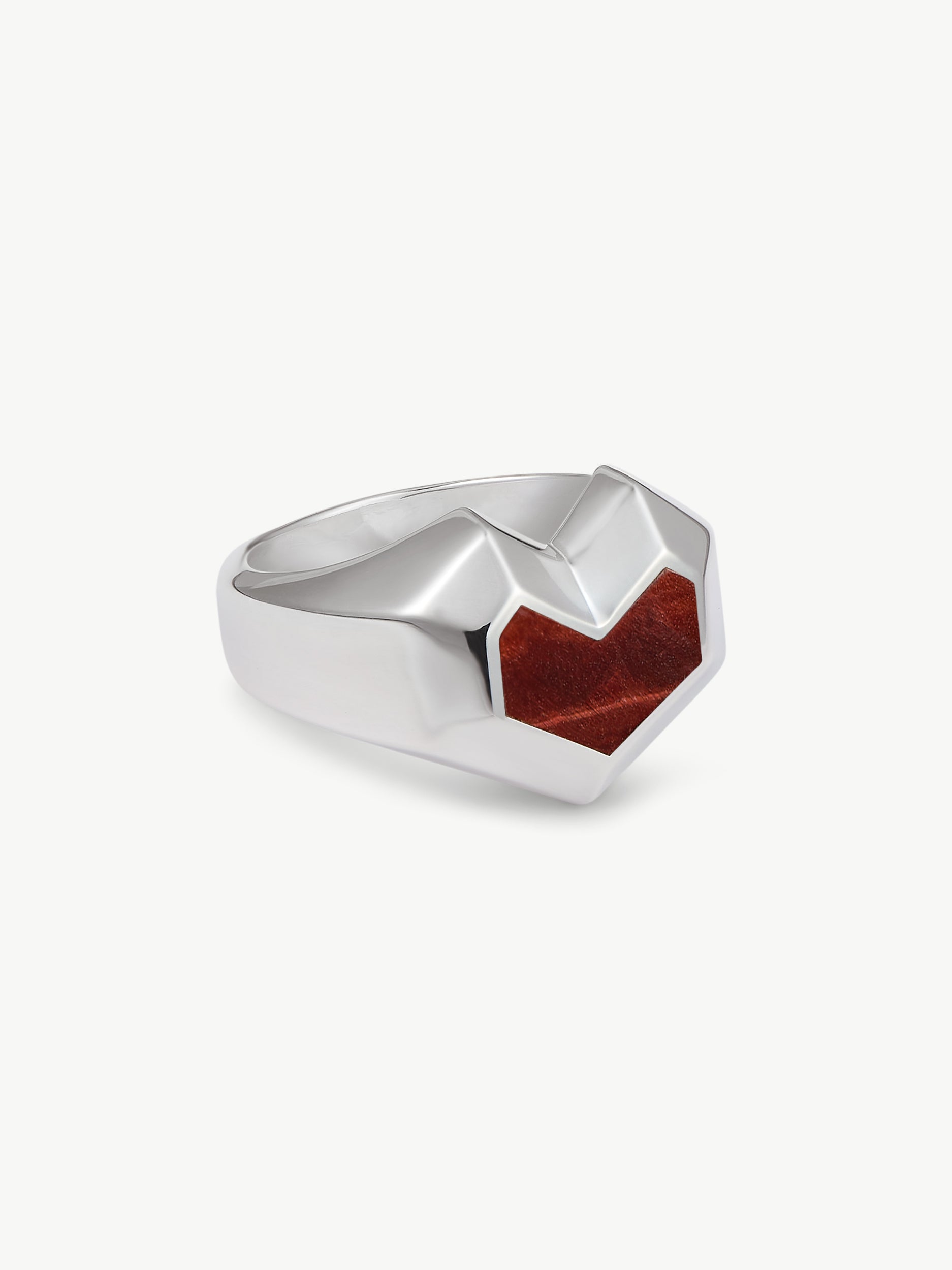 DARYL RING <br> Sterling Silver - Red Tiger Eye