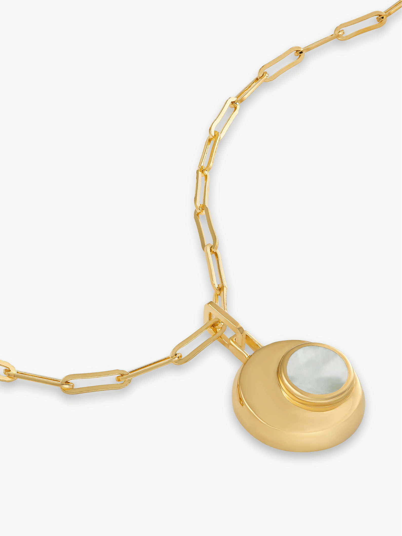 CRESSIDA NECKLACE <br> 18k Gold Plated - White Mother of Pearl