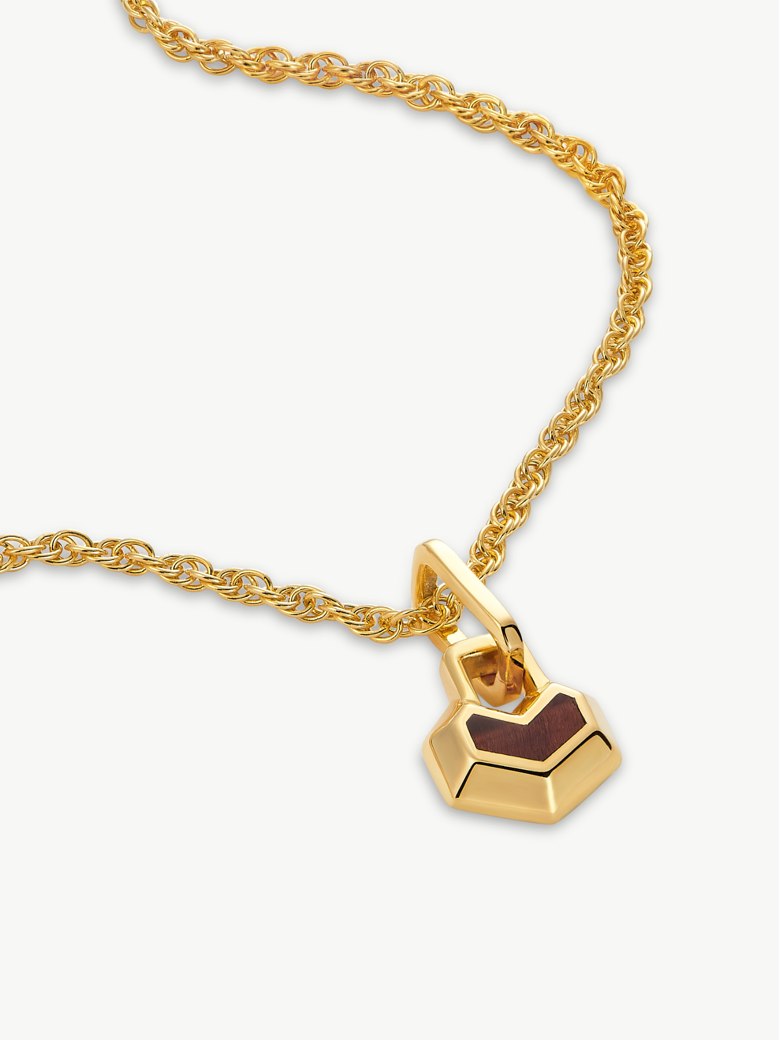 MINI DARYL NECKLACE 22" CHAIN <br> 18k Gold Plated - Red Tiger Eye
