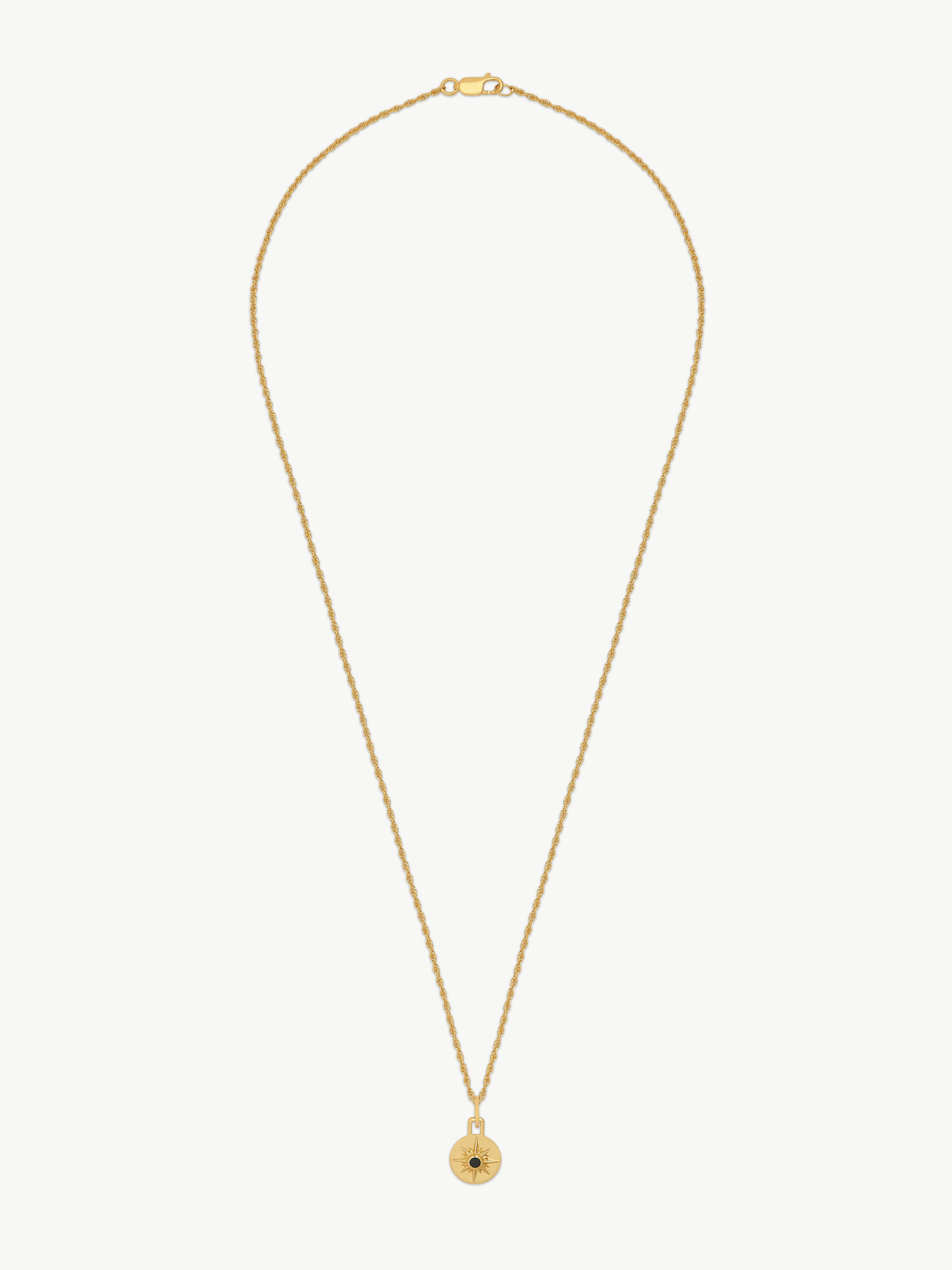 MINI ASTRID NECKLACE 22" CHAIN <br> 18k Gold Plated - Onyx