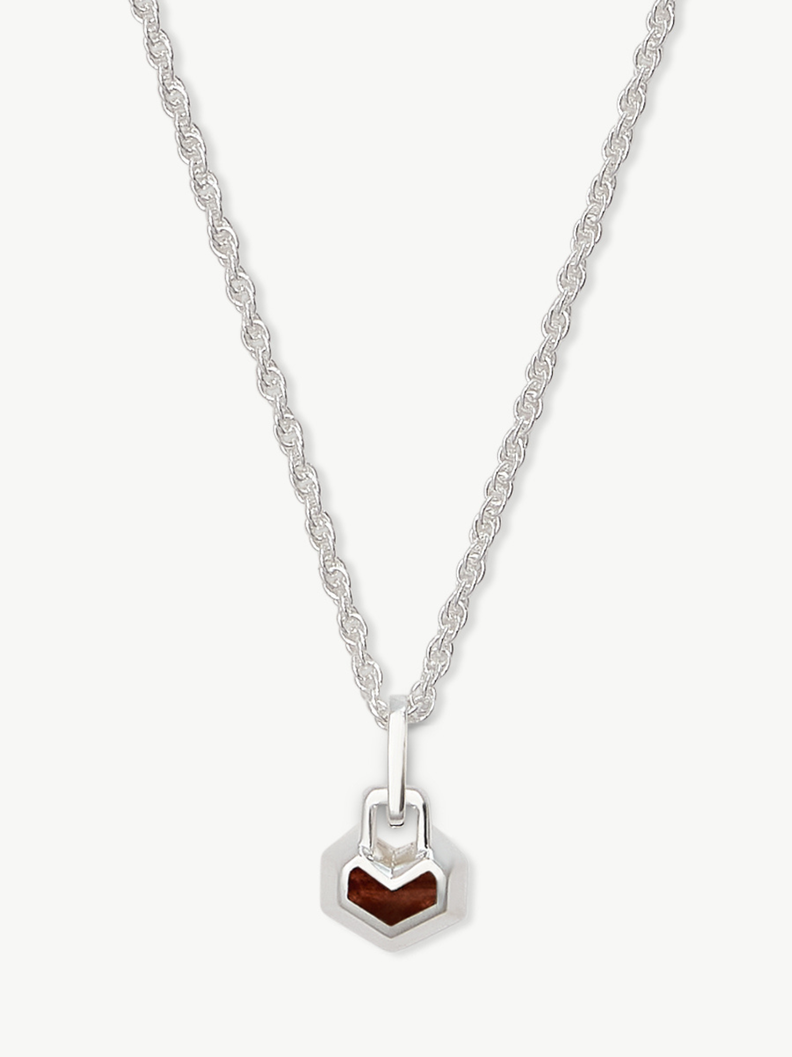 MINI DARYL NECKLACE 16" CHAIN <br> Sterling Silver - Red Tiger Eye