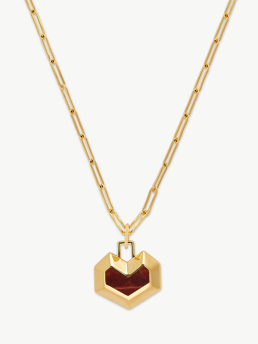DARYL NECKLACE <br> 18k Gold Plated - Red Tiger Eye