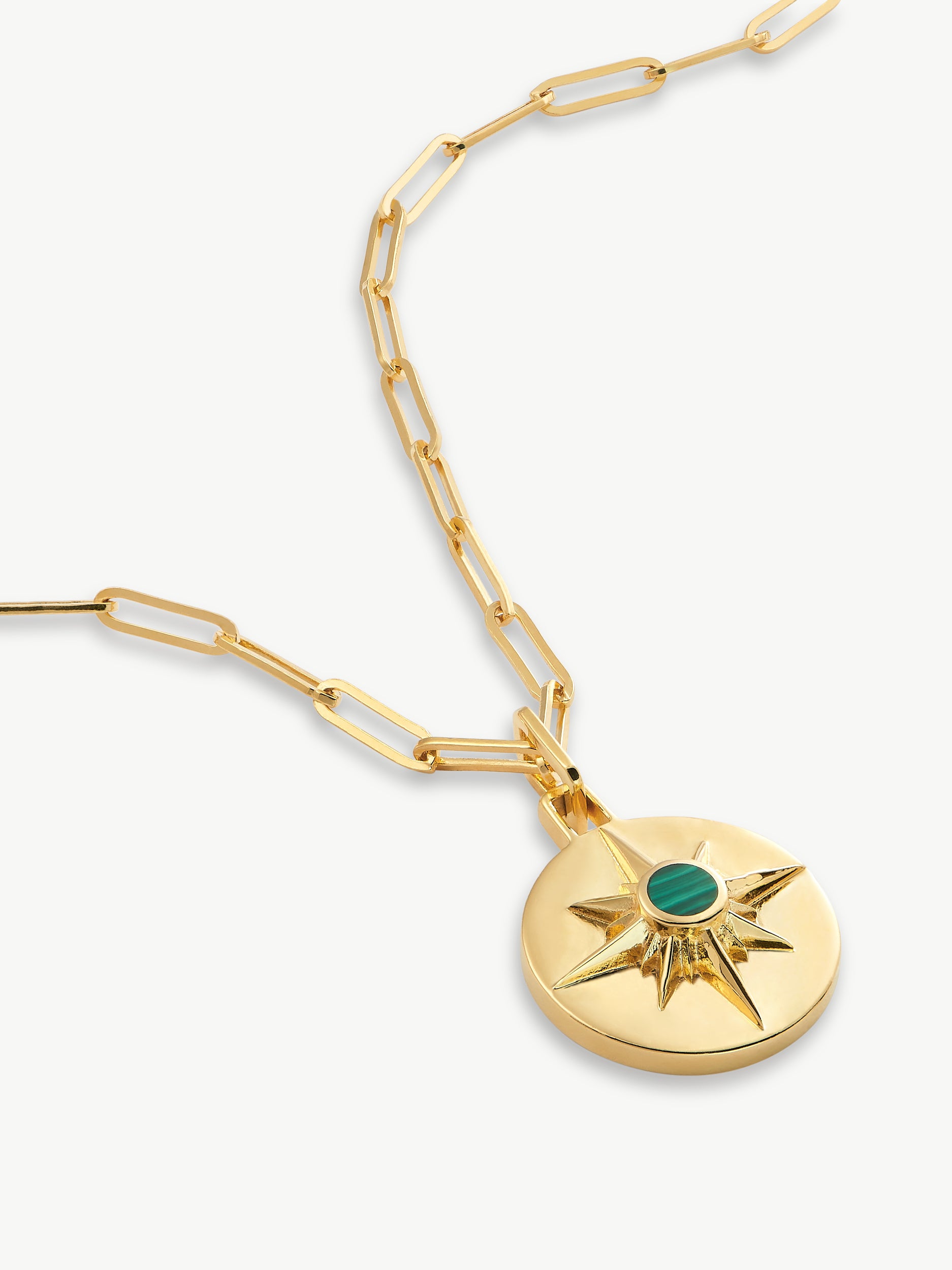 ASTRID NECKLACE <br> 18k Gold Plated - Malachite