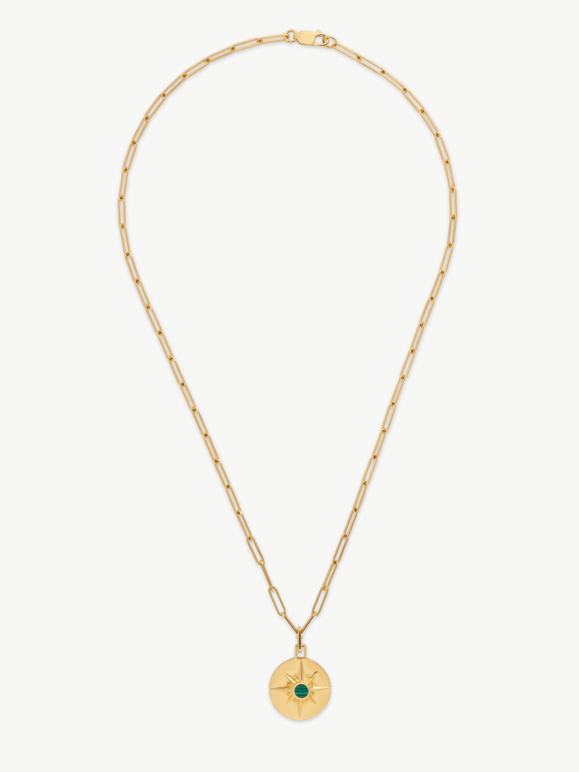 ASTRID NECKLACE <br> 18k Gold Plated - Malachite