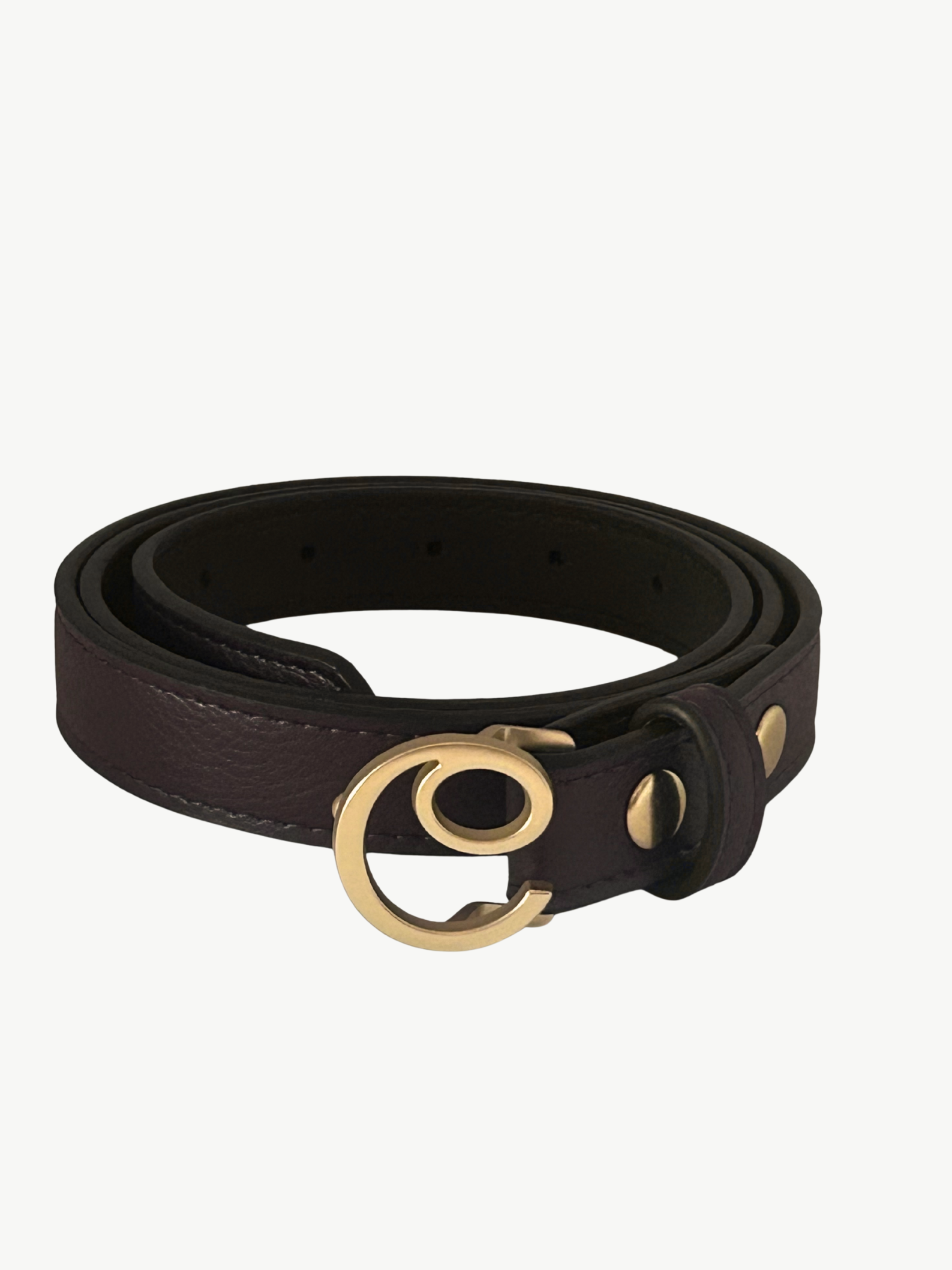 NEW DIANE BELT <br> Grape Leather - Brown