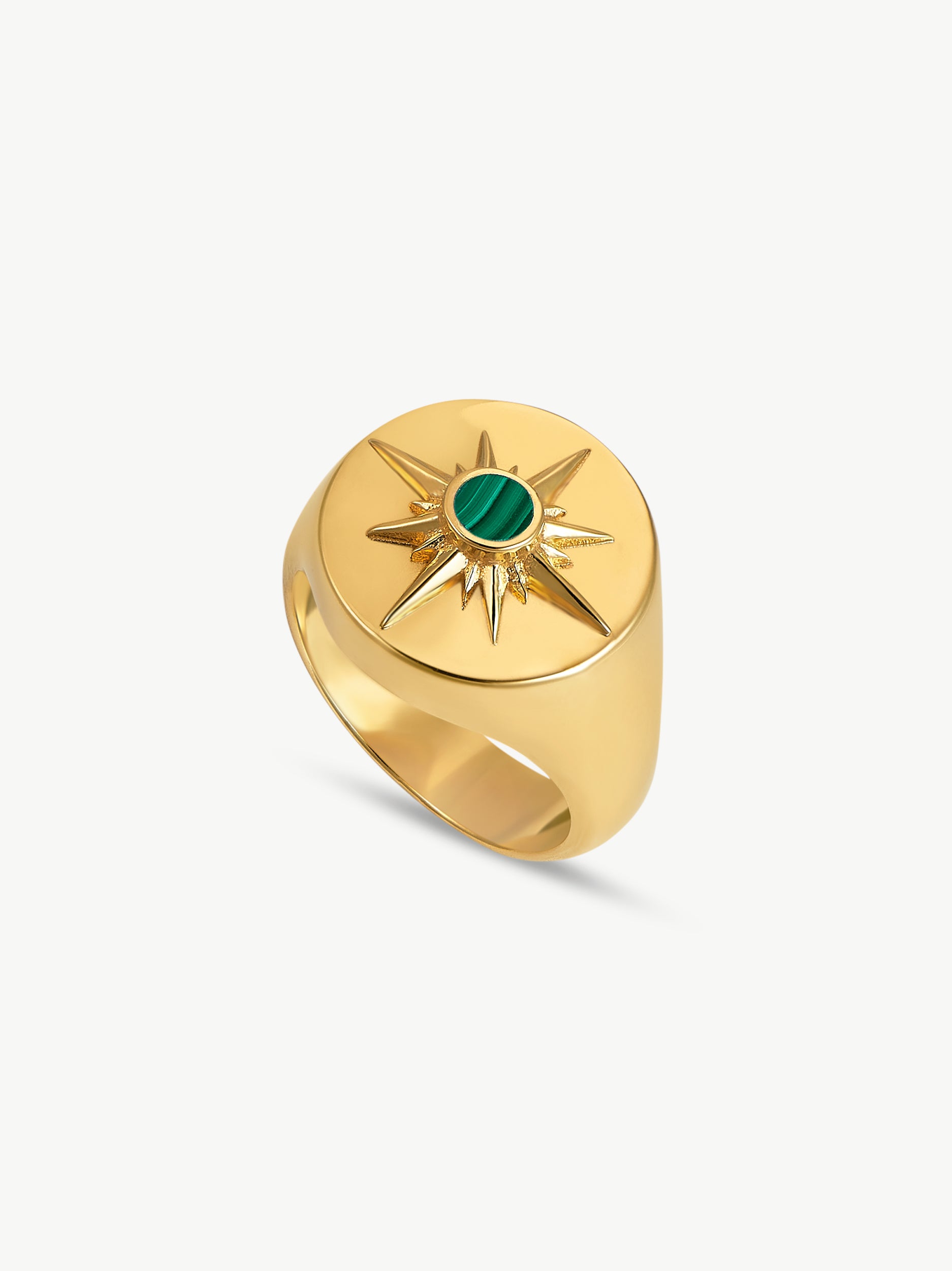 ASTRID RING <br> 18k Gold Plated - Malachite